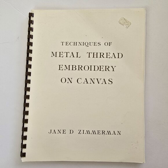 Techniques Of Metal Thread Embroidery On Canvas By Jane D. Zimmerman Signed - Picture 8 of 10